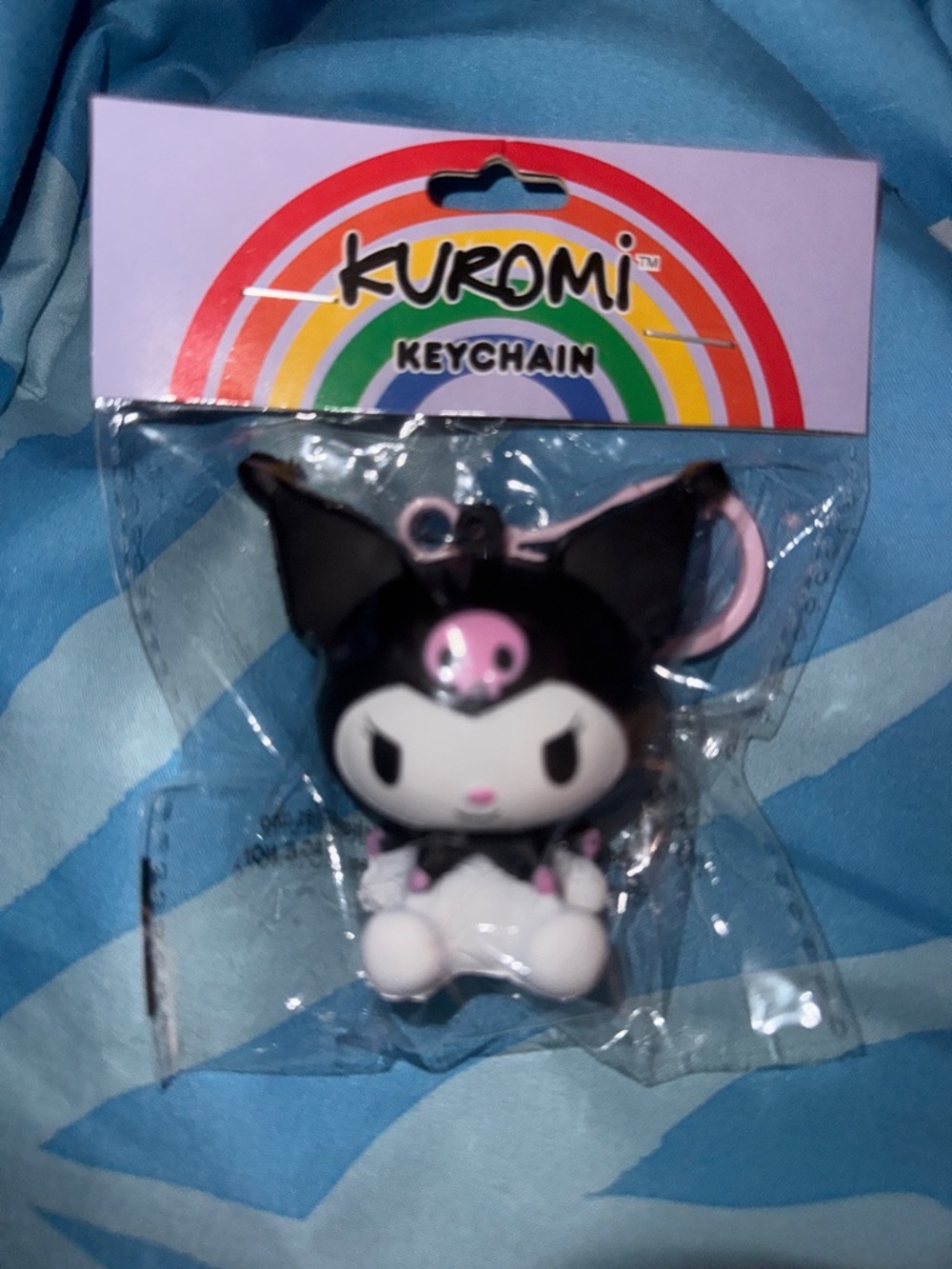 Kuromi Black & Pink Squishy Keychain - Sanrio Character Accessory